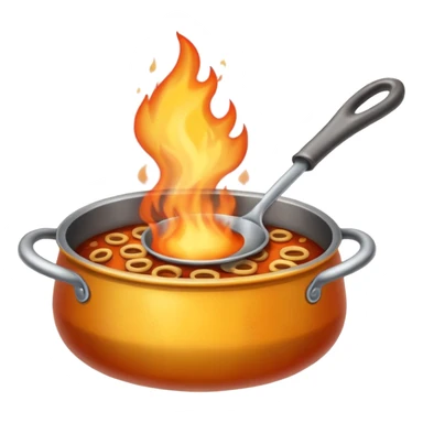 Un cucharón con fuego por debajo sticker