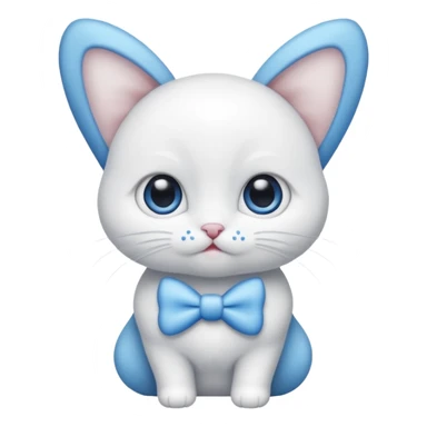 Bébé chat blanc et blanc avec noeud papillon bleu sticker