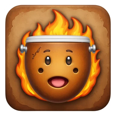 poop emoji in a fiery toilet sticker