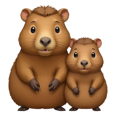 Capybara cute with it mom also don't let it look like a rat sticker