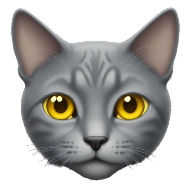 a grey cat with yellow eyes sticker