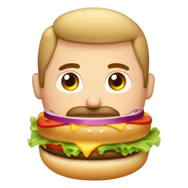 hombre musculoso con hamburguesa sticker