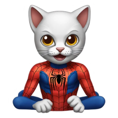 cat spider man sticker
