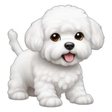 Chien bichon blanc petit  sticker