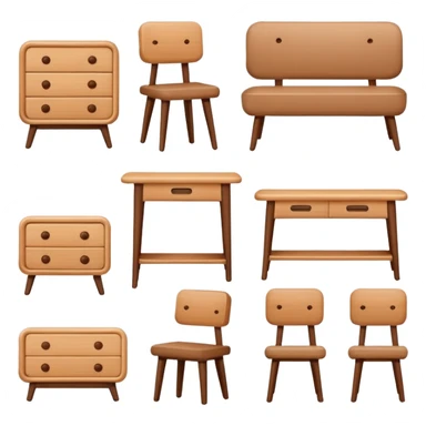 set of furniture sticker