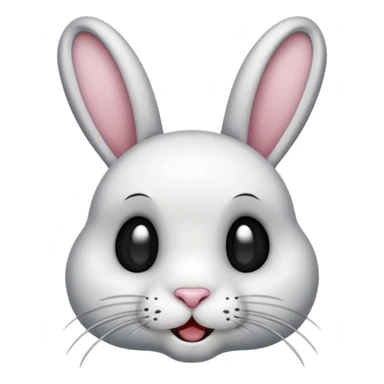 emoji d'une tête de lapin squelette noire qui dit bonjour de la main sticker