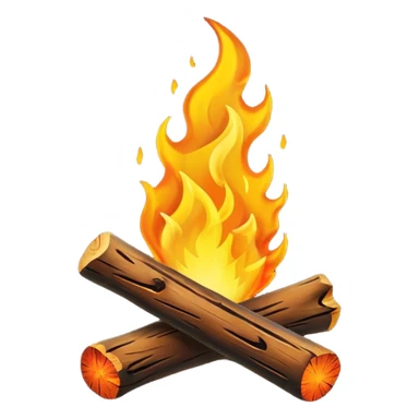 wood fire stick  sticker