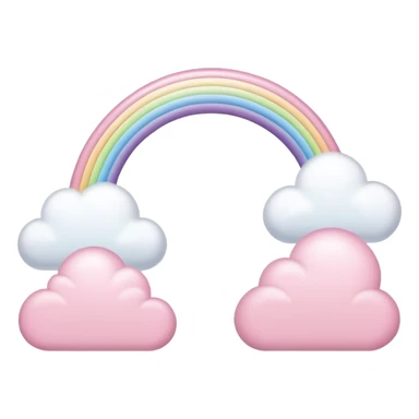 pastel pink rainbow arch with fluffy clouds sticker