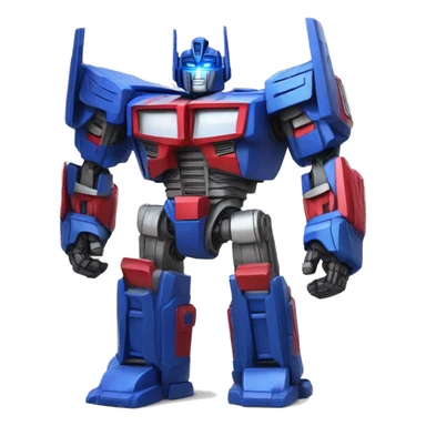 Optimus Prime: A towering, blue and red robot with a faceplate, glowing blue eyes, and a strong, angular build. sticker