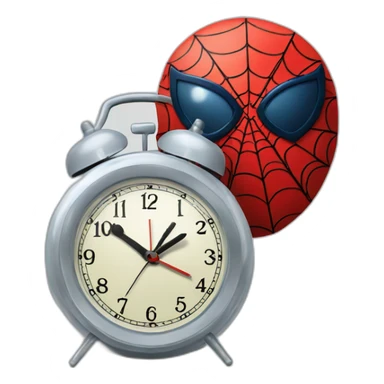 Funny spiderman alarm clock sticker