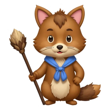 A cartoon animal character teaching with stick sticker