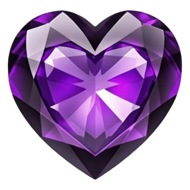 black crystal heart with dark purple highlights sticker