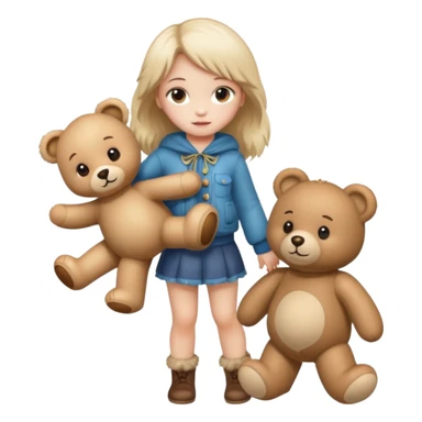 a full body of girl kid wearing fur clothing, playing teddy bear



















 sticker