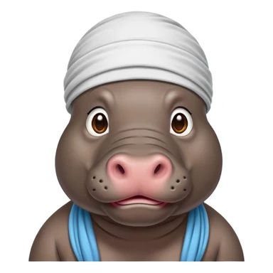 Hippo with durag  sticker
