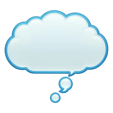 classic cartoon style thought bubble, outlined, empty, no face sticker