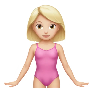 blonde girl in pink leotard sticker