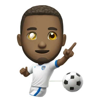 white footballer shooting a ball sticker