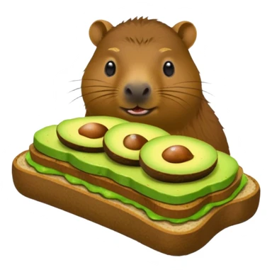 Capybara eating avocado toastc sticker