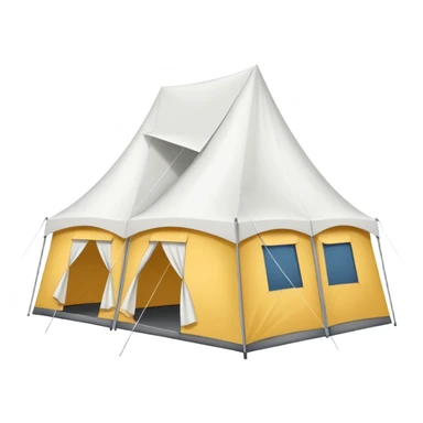 A cluster of three individual white canopy tents or pop-up tents sticker