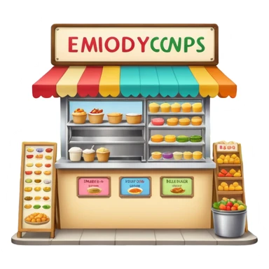 small roadside foodstall, front facing sticker