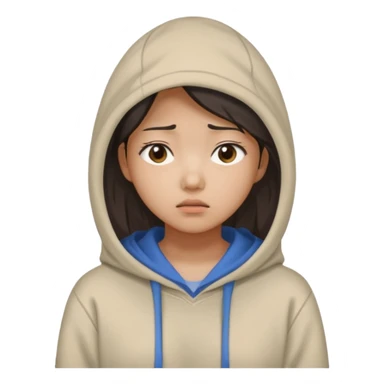 South Korean female college student with a worried face (melange hoodie) sticker