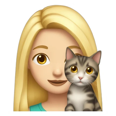 Blonde girl with calico cat sticker