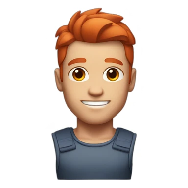 Muscle man blue eyes neat red hair sticker