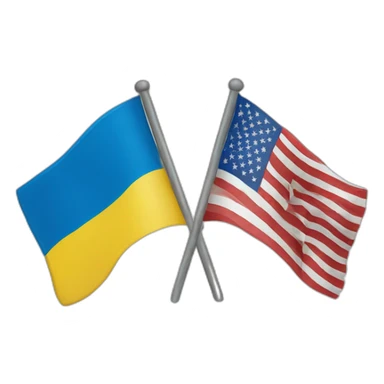 Ukraine and USA flags sticker