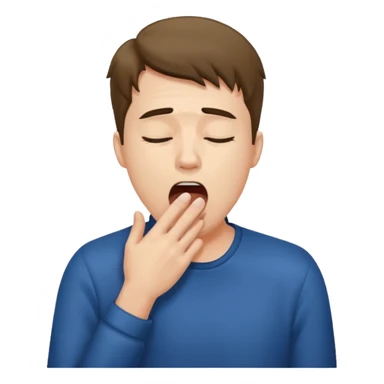 man Yawning with Hand on Mouth, sticker