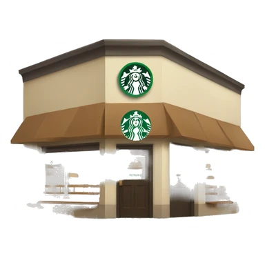 One coffee shop building with one starbucks logo no fonts sticker