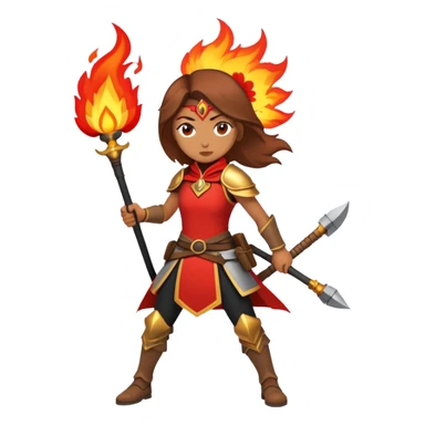 Young female warrior with fire powers inspired by The Poppy War sticker