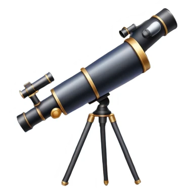 An icon featuring a telescope, stars, and a planet, symbolizing astronomy. The design includes a crescent moon, distant galaxies, and constellations, representing the study of space and celestial bodies. Transparent background highlights the exploration of the universe and cosmic phenomena. sticker