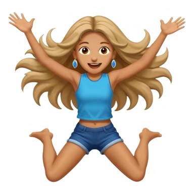 bungee jumping face in action with earrings and long hair flying away sticker