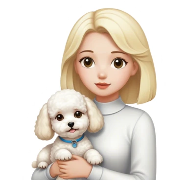 Blonde girl with bichon sticker