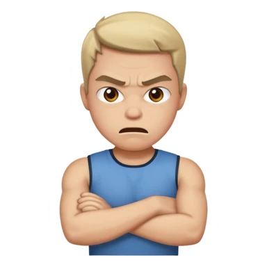 angry face with cross arms sticker