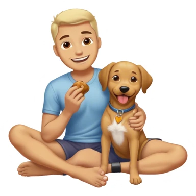 Dog licking human man’s feet sticker