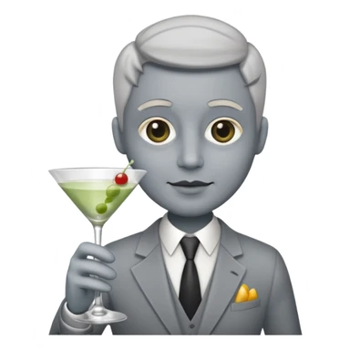 a pile of dust holding a martini sticker