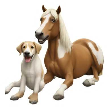 Horse riding a dog sticker