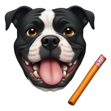 Black american bully with blunt sticker