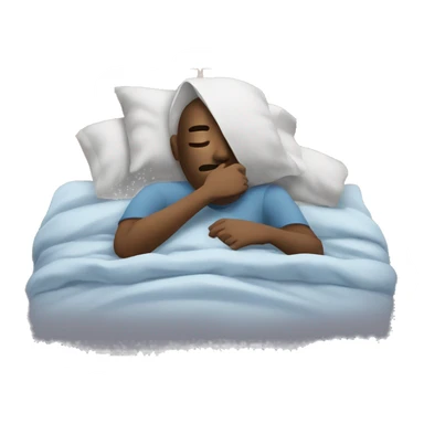 A man have mask and sleeping on bed sticker