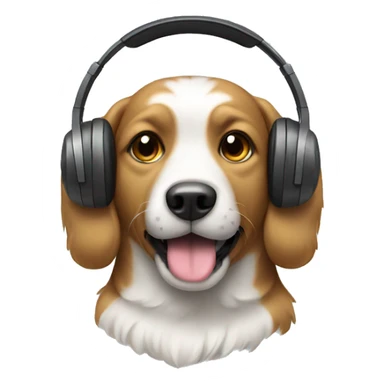 dog with headphones  sticker
