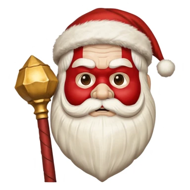 Santa in a mace mask sticker