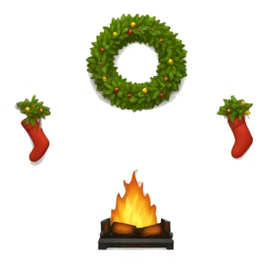 Fireplace with garland sticker