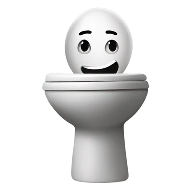 A toilet with a head in it sticker