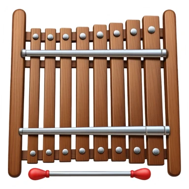 wooden xylophone top view with dark wooden bars sticker
