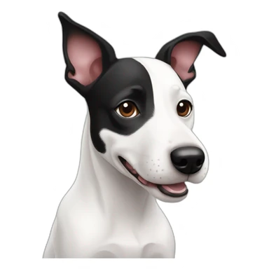 Black and white mix of a jack russel and a bullterrier with raised ears sticker