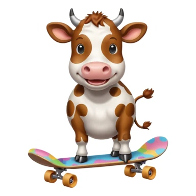 cool cow with a skateboard sticker