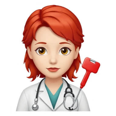 doctors wirh red hairclips sticker