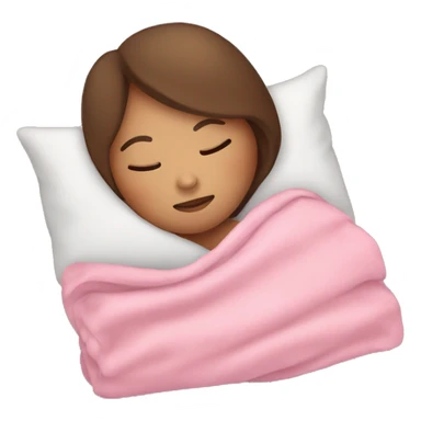 brown hair girl sleeping with pink blanket sticker
