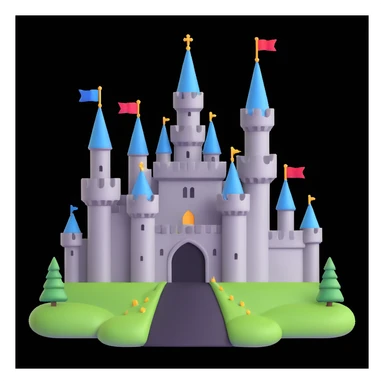 king and queen, castle background sticker